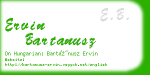 ervin bartanusz business card